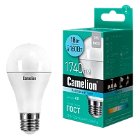 Лампа светодиодная Camelion A65 E27 18W 4000К 220V груша матовая (1/10/100)