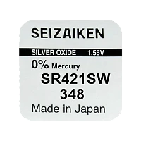 Батарейка SEIZAIKEN 348 (SR421SW) Silver Oxide 1.55V (1/10/100/1000)