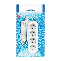 Удлинитель Smartbuy 4р.С/З 16A 5.0м белый (1/40)