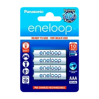 Аккумулятор предзаряженный RTU Panasonic HR03 AAA BL4 NI-MH eneloop 750mAh (4/48/576)