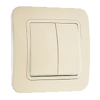 Выключатель Makel Lillium 2-клав.10A пластик кремовый 70203 (1/12)