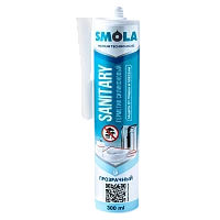 Герметик SMOLA Sanitary 280мл силиконовый прозрачный (1/12) 
