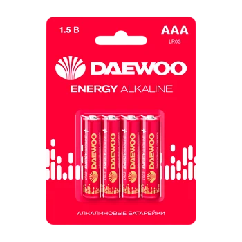 Батарейка Daewoo ENERGY LR03 AAA BL4 Alkaline 1.5V (4/40/960)