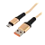 *Кабель GoPower GP02M USB (m)-microUSB (m) 1.0м 2.4A нейлон золотой (1/200/800) 