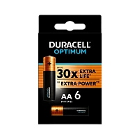 Батарейка Duracell Optimum LR6 AA BL6 Alkaline 1.5V (6/60)