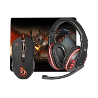 Набор мышь+коврик+наушники проводной Defender MHP-006 Devourer игровой черный (1/20)