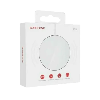Беспроводное З/У Borofone BQ11 2.0A 15W MagSafe с кабелем Type-C серебряный (1/31/186)