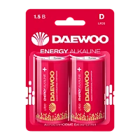 Батарейка Daewoo ENERGY LR20 D BL2 Alkaline 1.5V (2/12/96)