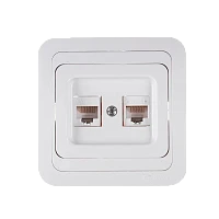 Розетка интернет Makel Mimoza 2гн. белый 12036M (1/12)