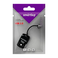 Картридер Smartbuy 706 USB2.0 microSD черный (1/20)