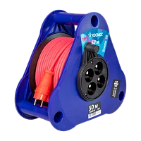 Удлинитель Космос 4р.Б/З 16A 50.0м КГ 2x2.5мм² IP44 на катушке треуг.