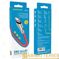 Кабель Borofone BX45 USB (m)-Lightning (m) 1м 2.4A нейлон красный (1/360)