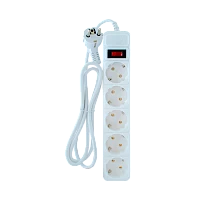 Сетевой фильтр Старт SP 5р.С/З 10A 5.0м ПВС 3x0.75мм² с выкл. белый (1/20)