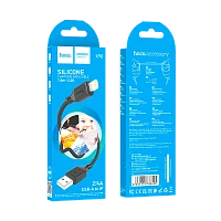 Кабель HOCO X90 USB (m)-Lightning (m) 1м 2.4A силикон черный (1/37/370)