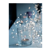 Гирлянда Космос "Золотые нити" 100LED 10м уличная медная проволока 8 режимов серебряный (1/36)