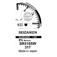 Батарейка SEIZAIKEN 317 (SR516SW) Silver Oxide 1.55V (1/10/100/1000)