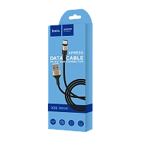 Кабель HOCO X26 USB (m)-microUSB (m) 1м 2.0A нейлон черный золотой (1/30/300)