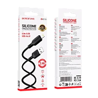 Кабель Borofone BX113 USB (m)-Lightning (m) 2м 2.4A силикон черный (1/360)