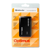 Картридер Defender Optimus USB2.0 SD/microSD/MS/M2 Combo/MMC/CF черный (1/100)