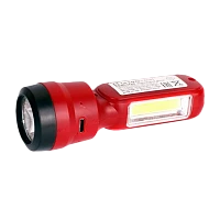 Фонарь туристический Ultraflash LED53764 3W 2LED+COB от аккумулятора 2 режима красный (1/240)