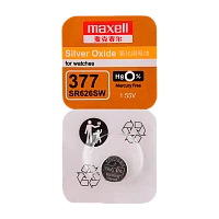 Батарейка Maxell 377 (SR626SW) BL1 Silver Oxide 1.55V 0%Hg (1/10/100)