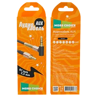 Кабель AUX MORE CHOICE UK11 Jack 3.5mm (m)-Jack 3.5mm (m) 1м угловой черный