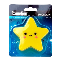 Ночник Camelion NL-240 "Звезда" 1LED 0.5W 220V в розетку желтый (1/24/72) 
