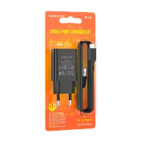 Сетевое З/У Borofone BA68A 1USB Type-C (m) 2.1A черный (1/60/240)