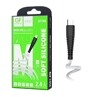 Кабель GFPower 19M USB (m)-microUSB (m) 1м 2.4A силикон белый (1/120/480)