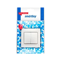 Выключатель Smartbuy "Венера" 2-клав.10A керамика белый (1/10/200)