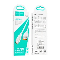 Кабель HOCO X93 USB (m)-Type-C (m) 1м 27W TPE белый (1/37/370)