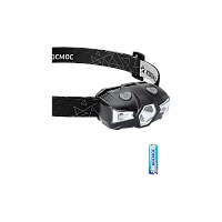 Фонарь налобный Космос 517B 2WLED+кр.свет от батареек 1хАА IP54 5 режимов черный (1/30/240)