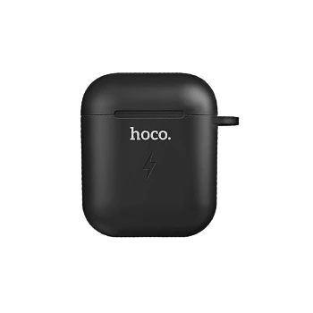 Зарядный чехол HOCO CW22 для Airpods 0.5A силикон беспр. зар. Qi черный (1/22/220) 