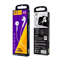 Наушники вставные GFPower M15 с микр. белый (1/200/800)