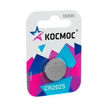 Батарейка Космос CR2025 BL1 Lithium 3V (1/12/576) 