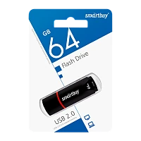 Флеш-накопитель Smartbuy Crown 64GB USB2.0 пластик черный