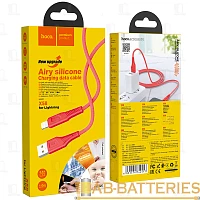 Кабель HOCO X58 USB (m)-Lightning (m) 1м 2.4A силикон красный (1/22/220)