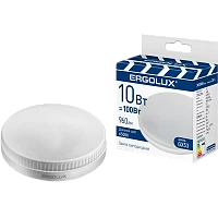 Лампа светодиодная Ergolux GX53 10W 6500К 180-240V таблетка ПРОМО матовая (1/10/100)