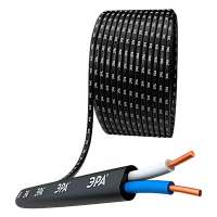 Кабель электрический ЭРА ВВГ Пнг(А)-LS 2 х 1.5 кв.мм черный ГОСТ бухта 50м (цена за 1м.)