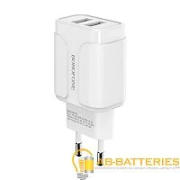 Сетевое З/У Borofone BA37A 2USB 2.4A белый (1/28/112) 