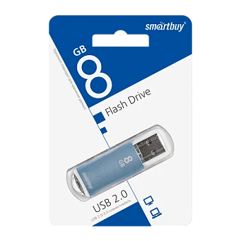 Флеш-накопитель Smartbuy V-Cut 8GB USB2.0 пластик синий