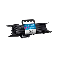 Удлинитель Космос 1р.Б/З 6A 10.0м ПВС черный (1/10)