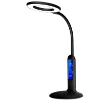 Светильник настольный Camelion KD-823 8W 230V 1LED на основании сенс. термометр черный