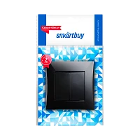 Выключатель Smartbuy "Вега" 2-клав.10A черный (1/10/100)