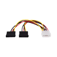 Кабель GoPower MOLEX (m)-2SATA (f) 0.2м PVC RoHS в пакете (1/500)