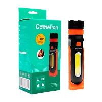 Фонарь ручной Camelion E1443 LED+COB от батареек 3хААA черный оранжевый (1/6/48)