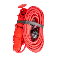 Удлинитель Космос УХз16 3р.С/З 16A 10.0м КГ 3х2.75мм² IP44 красный (1/10)