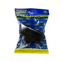 Разветвитель Toker 2Т 2р.Б/З в индивидуальной упаковке с подвесом черный (1/50)