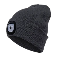 Шапка с фонарём КОСМОС чёрная