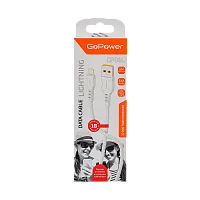 Кабель GoPower GP06L USB (m)-Lightning (m) 1м 2.4A ПВХ белый (1/200/800)
